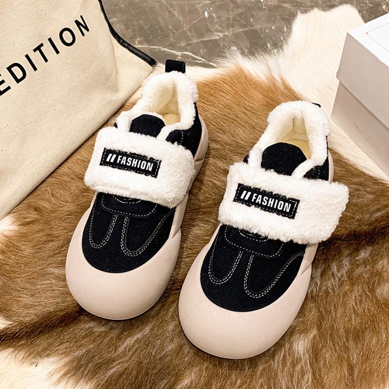 Женские зимние лоферы на подкладке из искусственного меха, уличная домашняя нескользящая теплая обувь, повседневная легкая женская обувь на плоской подошве с плюшевой подкладкой