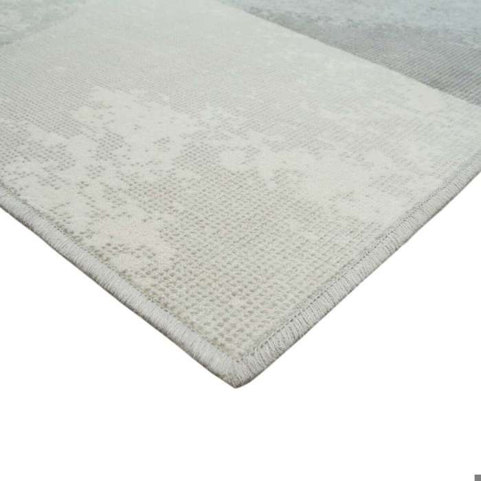 Tapis salon doux moderne motifs géométriques gris 120x160