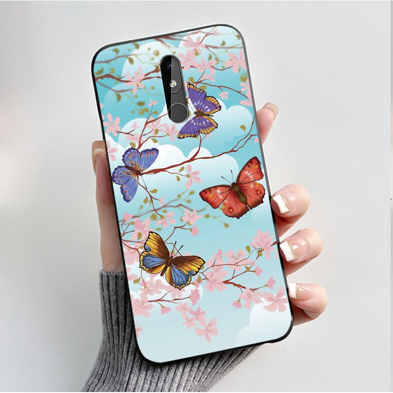 Printing Pattern Case For Nokia 3.2 / Nokia 3 / Nokia 3.1 Capa Coque Soft Silicone Black Shell Cover Cute Flower Cartoon Casing