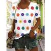 Summer Round Neck Flower Butterfly Pattern 3D Print Top Fashionable Casual Short Sleeved Women's T-shirts