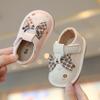 Весенне-осенние туфли для первых шагов для маленькой девочки - Мягкая подошва, Нескользящие, Дизайн с бантом, Пищащие туфли принцессы для малышей