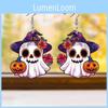 Женские акриловые серьги с тематическим рисунком на Хэллоуин - призрак, тыква, цветок, инопланетянин - для костюма