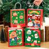 Merry Christmas Kraft Paper Gift Tote Bags Packaging Child For Candy Snack Storage Pouch Birthday Party Favors