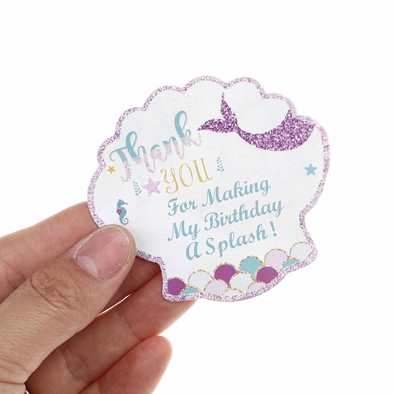 24 шт. Бирки «Спасибо», Бирки в виде ракушек русалки со шпагатом, Упаковочные этикетки для подарочных коробок