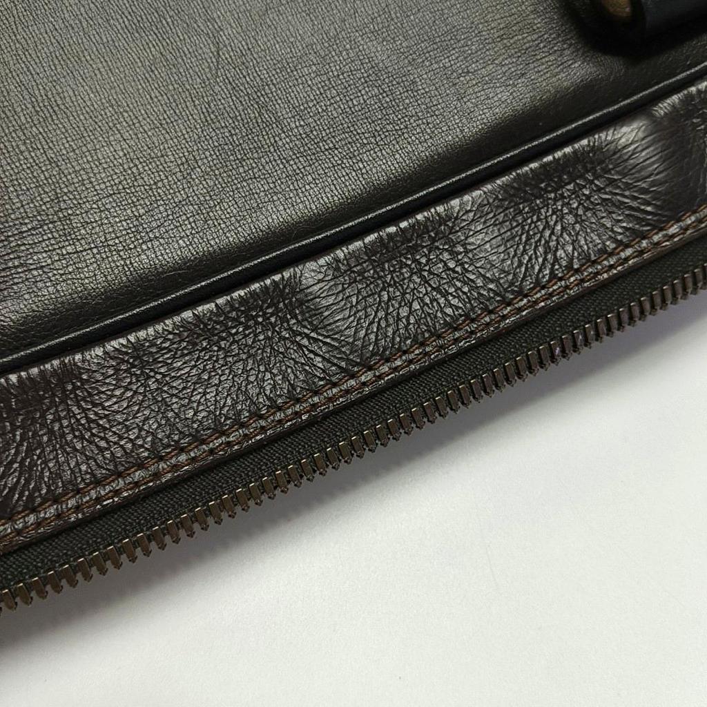 [Pre-Owned] Dark Brown Leather Shoulder Bag - Good #10MH4SB