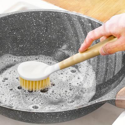 1 шт., многофункциональная кухонная щетка с длинной ручкой, прочная щетка для мытья кастрюль, сковородок и тарелок