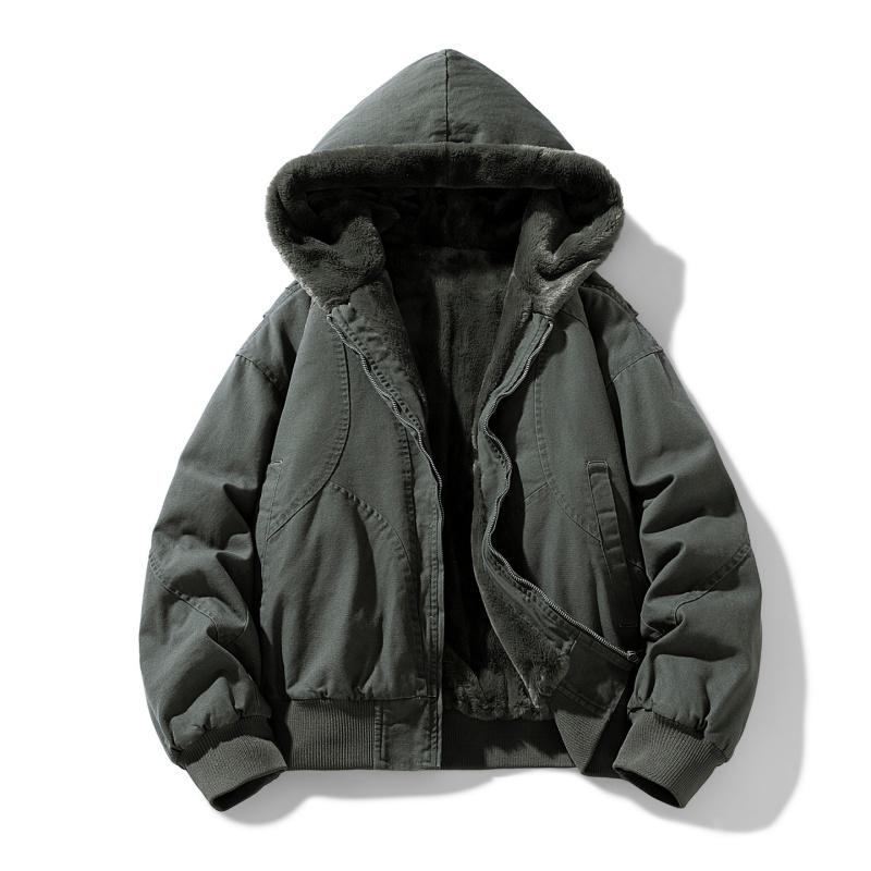 Хлопковая куртка с меховым воротником, Мужская хлопковая куртка с толстым вельветом и теплым пухом, Мужская толстая куртка, Мужской стиль для преодоления хлопковой куртки