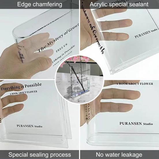 Изысканное прозрачное украшение для стола, многоразовая ваза без деформации, товары для дома, домашний цветок