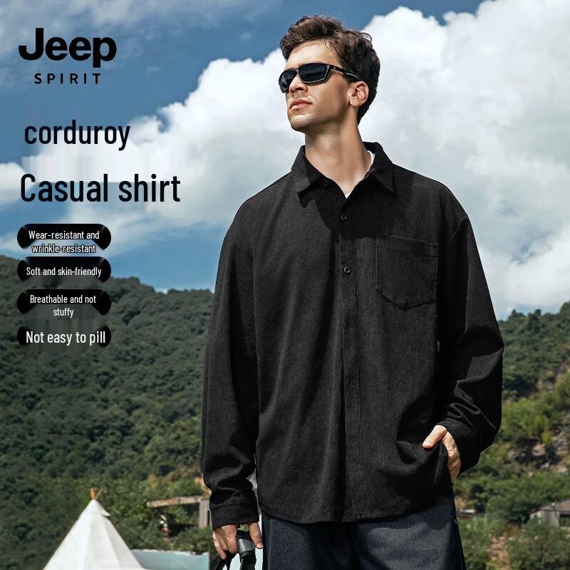 Мужская вельветовая рубашка с длинным рукавом свободного кроя JEEP SPIRIT