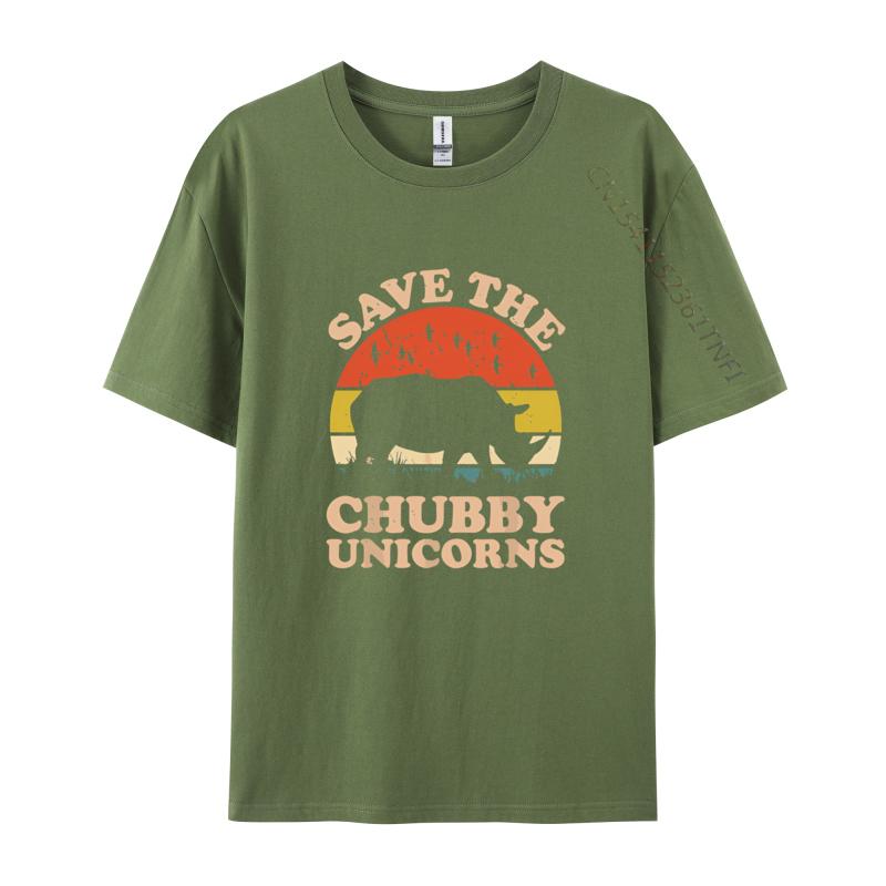 Save The Chubby Unicorns Rhino Funny TShirt Latest Youth Tshirts Cotton Tops Wildlife T Shirt Unique Camisetas