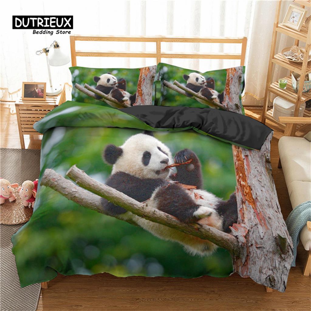 Детский милый комплект постельного белья с животными Твин Кинг для мальчиков девочек подростков 3D принт панды пододеяльник микрофибра пододеяльник декор спальни