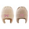 2pcs Warm Beanie Embroidered Bow Knited Hat Cute Kids Earflap Hats  Ages 3-6Y