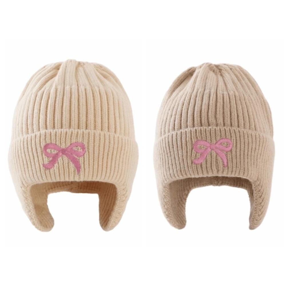 2pcs Warm Kids Earflap Hats Windproof Knited Hat Cozy Beanie Daily Wear