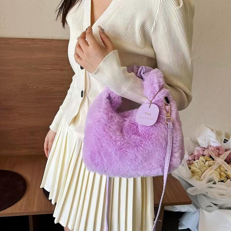 Mink-style Pleated Plush Handbag & Crossbody Bag for 2025