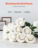 120 Pcs White Roses Artificial Flowers Realistic Bouquet Xmas Home Decor