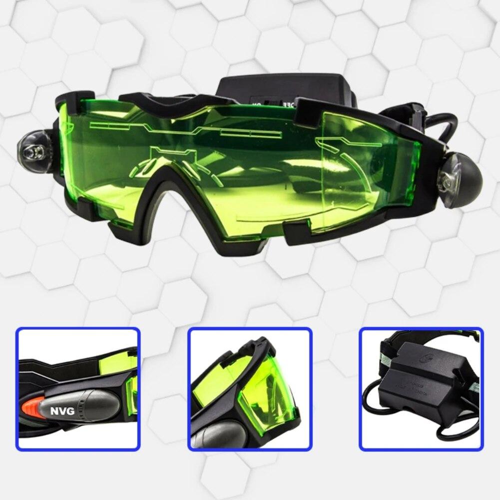 Очки ночного видения, уличные ночные виды спорта, светодиодные очки, ветрозащитные, пылезащитные, очки для ночной миссии для гонок, велоспорта, охоты