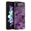 Чехол для телефона Rainbow Glitter Agate Marble Art для Samsung Galaxy Z Flip 3 4 5, черный, складной, жесткий, защитный чехол для ПК