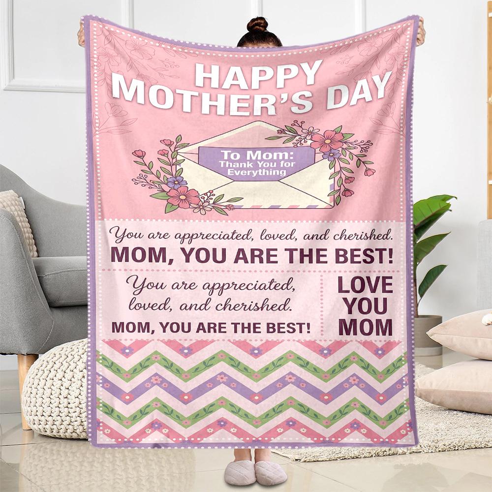 Mother's Day Greeting Blanket Suitable for sofas,travel, living rooms also a good gift for friends and family Suitable for all seasons.