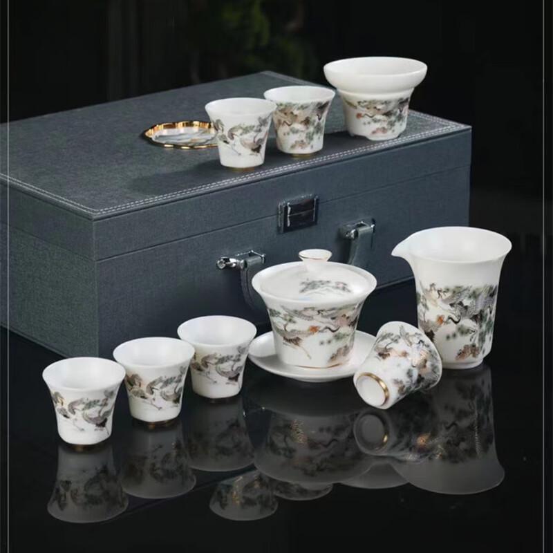 Chaxun Mutton Fat Jade Ceramic Kung Fu Tea Set