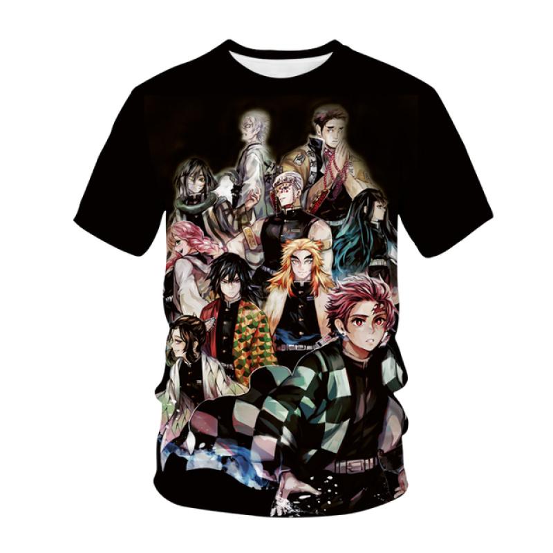 Футболка для мужчин и женщин, аниме, 3D принт, уличная одежда, Demon Slayer Kimetsu No Yaiba, Harajuku, модная футболка, футболка унисекс, топы, одежда