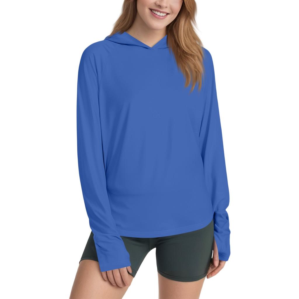 Женская рубашка Sunblock Ice Silk с капюшоном Upf 50+ с длинным рукавом, легкая быстросохнущая футболка для походов