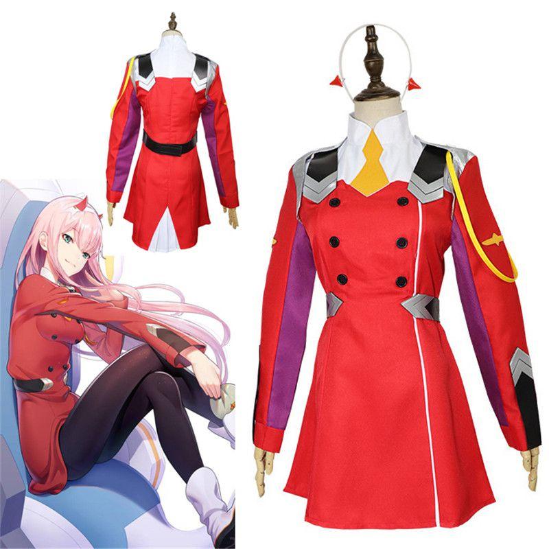 Потрясающий косплей-костюм Зеро Ту из Darling In The Franxx в красной униформе для Хэллоуина
