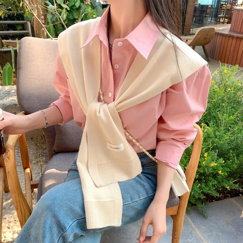 New Knitted Solid Color Letter Shawl For Women Versatile Student Outdoor Shoulder Spring/Summer Air Conditioning Room Shoulder