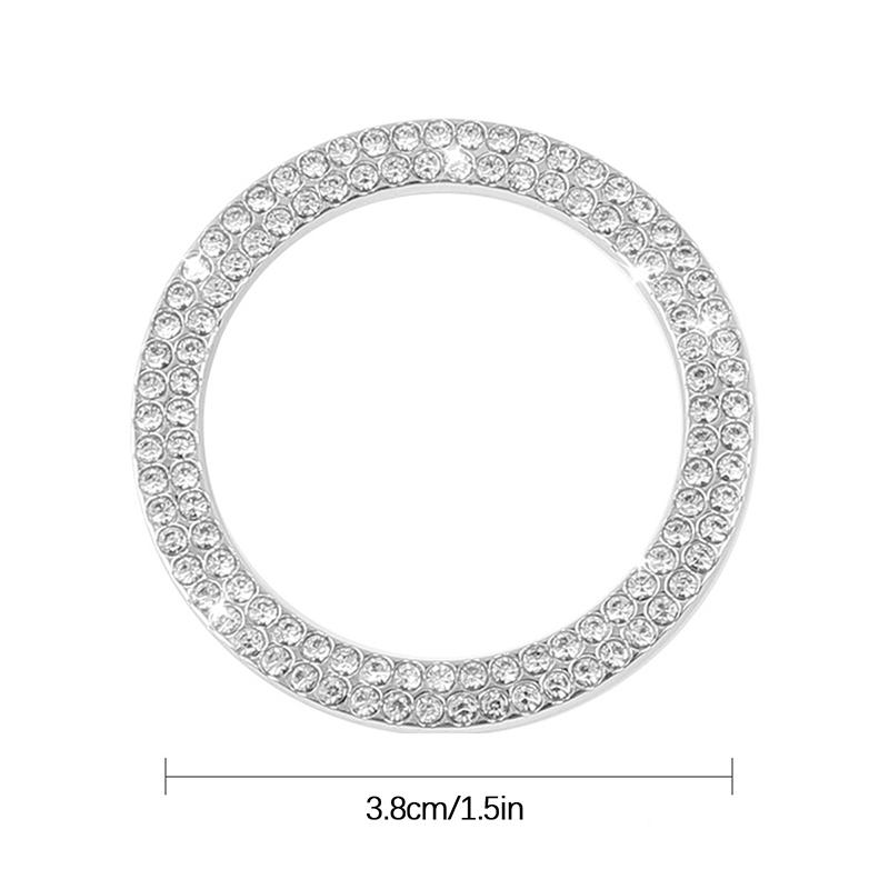 Крышка кнопки выключателя запуска двигателя автомобиля одним щелчком, двойная наклейка со стразами, защитное кольцо для выключателя зажигания и запуска