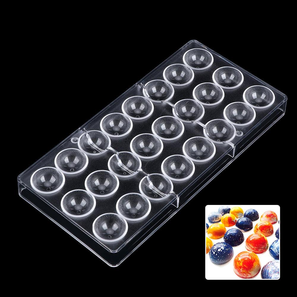 Прозрачная форма на 24 полусферы для мастики, DIY, кондитерская, твердый шоколад, торт, мусс, инструмент для выпечки