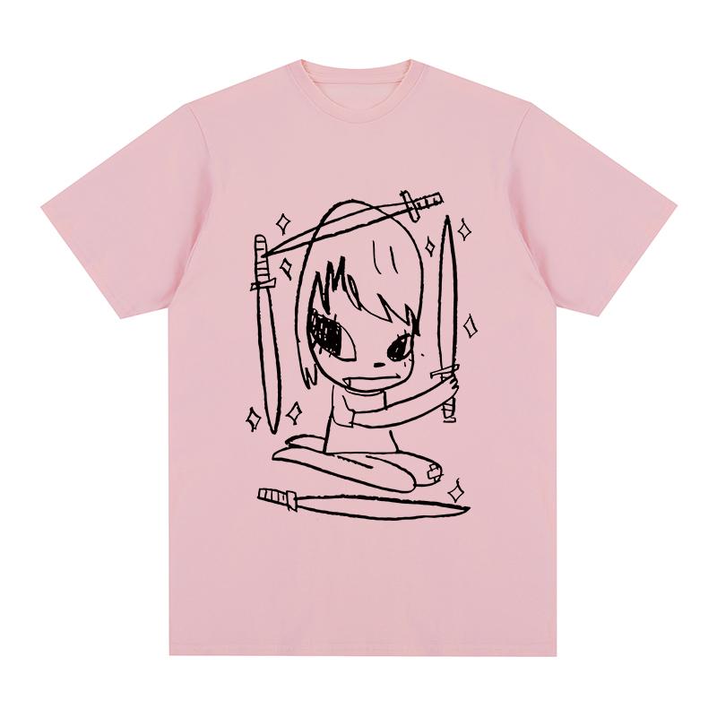 Yoshitomo Nara ЧЕТВЕРКА МЕЧЕЙ Футболка смешная Мужская футболка Новая ТИШКА ТИШКА Женские топы Унисекс