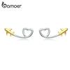 Серьги BAMOER Real Fly to love для девочек, драгоценные ювелирные изделия, женские серьги, подарок, оригинальный брендовый дизайн