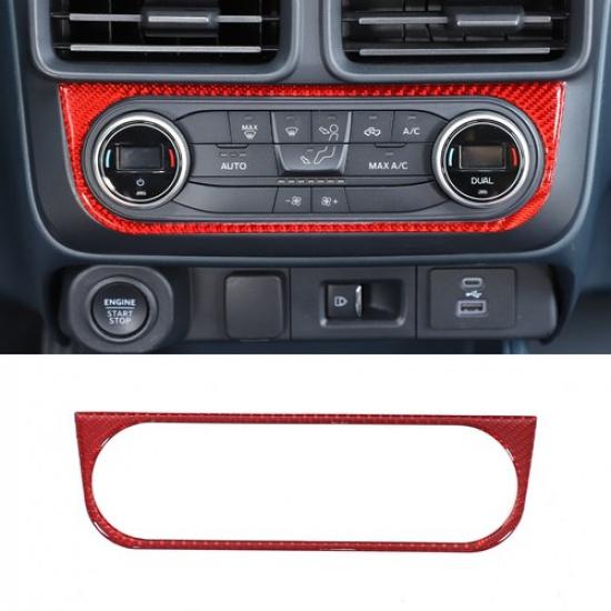 Red Real Carbon Fiber Air-Conditioning Switch Trim Cover For Ford Maverick +