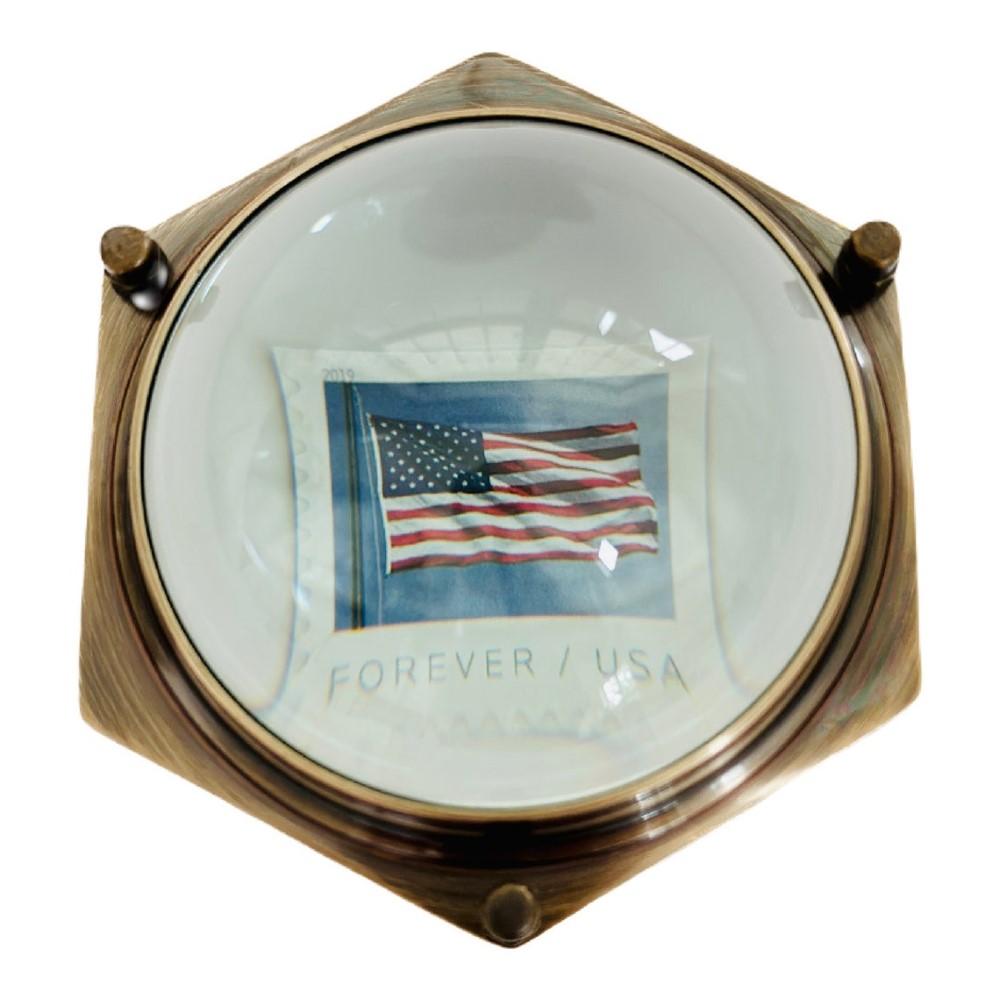 Антикварная настольная лупа Винтажная линза для чтения карт Латунная складная