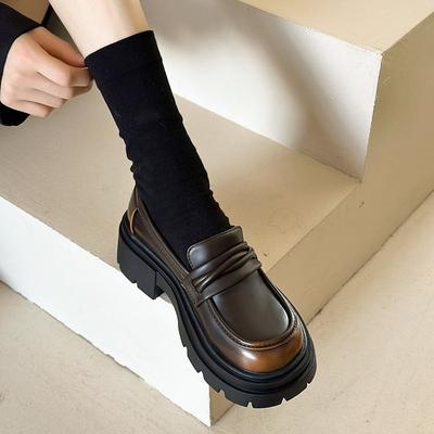 Лоферы женские весенние туфли в английском стиле черные туфли на одну ногу со стременем туфли Мэри Джейн женские