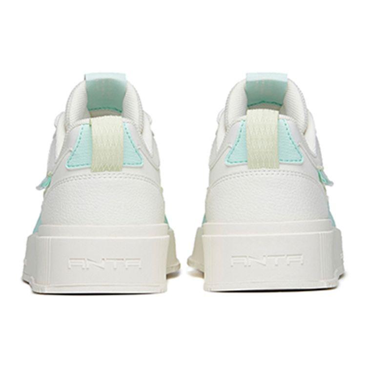 Anta Кроссовки Lifestyle Series Milk Cap, легкие, прочные, низкие, для скейтбординга, женские, белые, зеленые 922228012-2