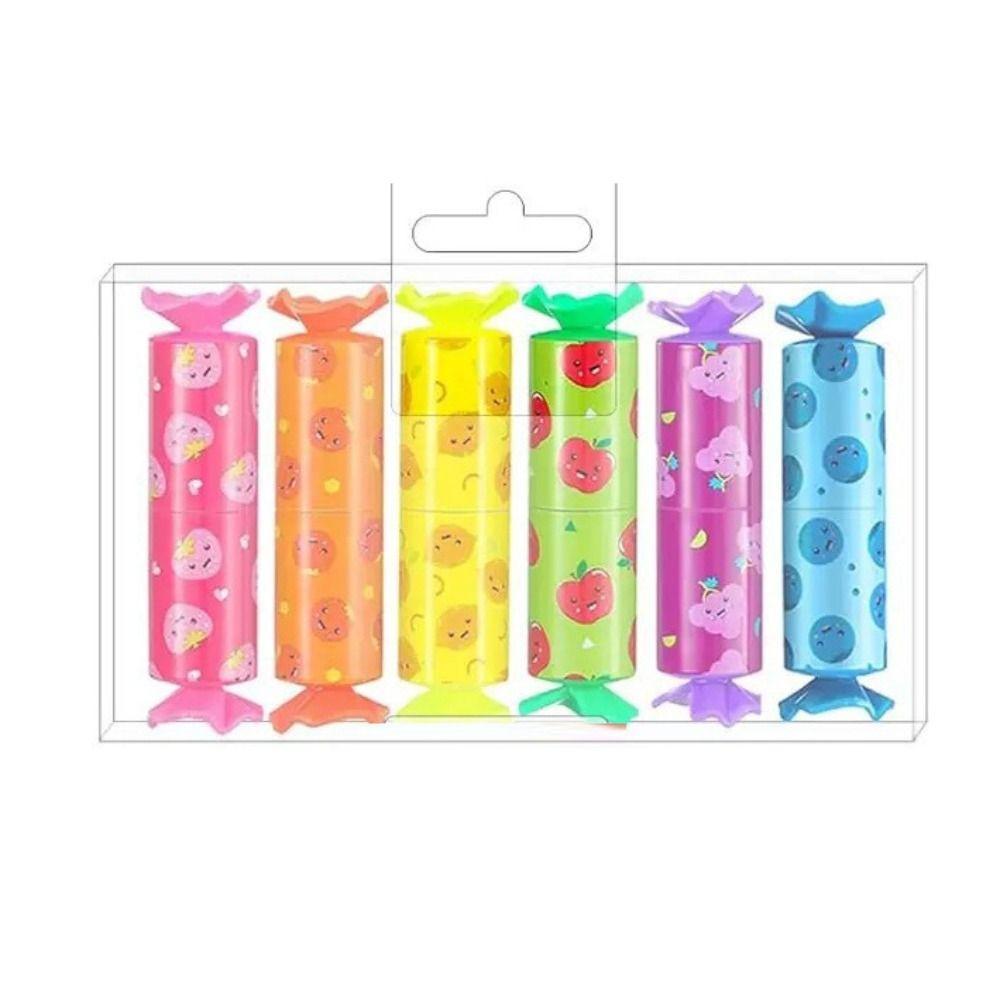 1/6 шт. Мини Хайлайтер Конфетка Студенческие Канцелярские Товары Милый Флуоресцентный Pe Студент