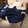 "Double-Layer Thick Lamb Fleece Blanket - Solid Color Flannel, Single/Double"