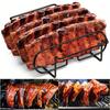1pc Non-Stick BBQ Rib Rack Stand Barbecue Steaks Racks Stainless Steel Chicken Beef Ribs Grill Black for Gas Smoker BBQ Tools Bbq