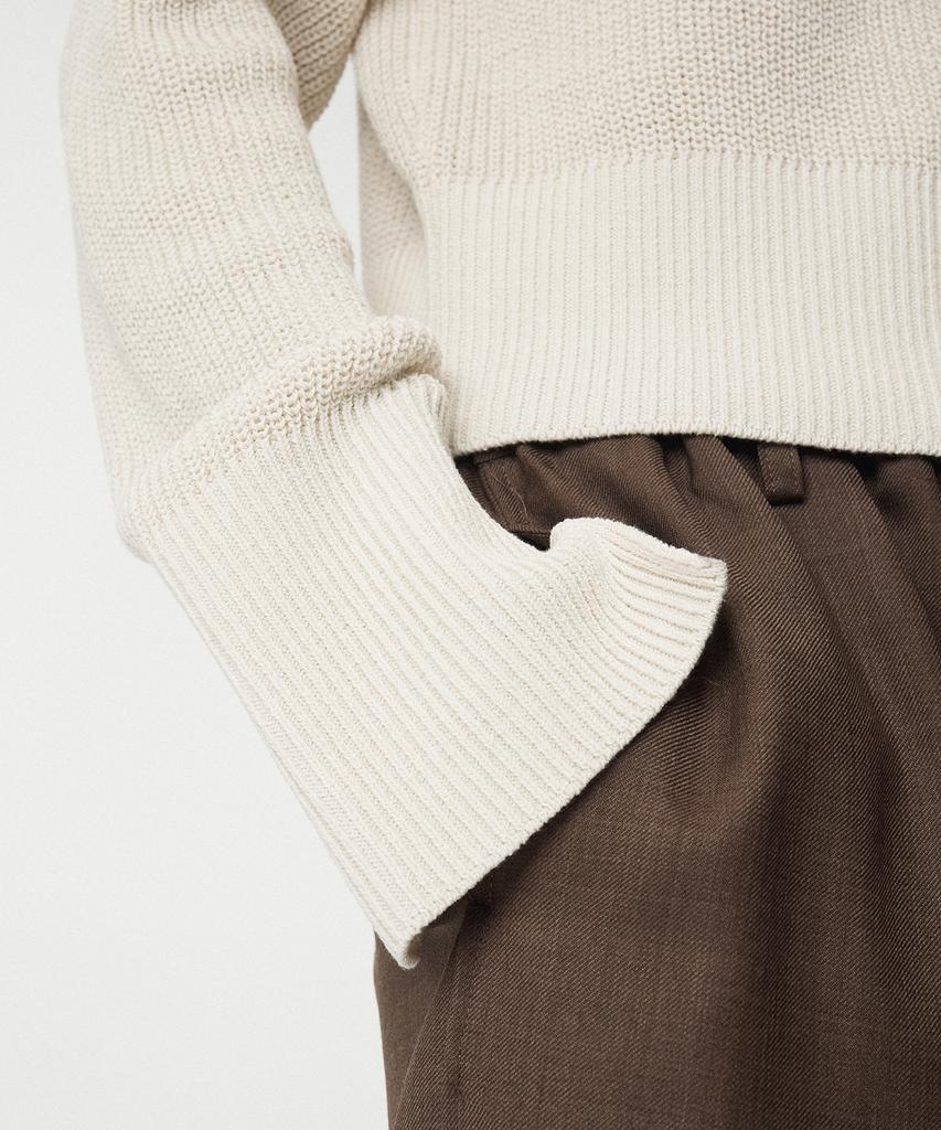 UMARMUNG Italian Orgarnic Cotton Yarn Ribbed Pullover_Paper