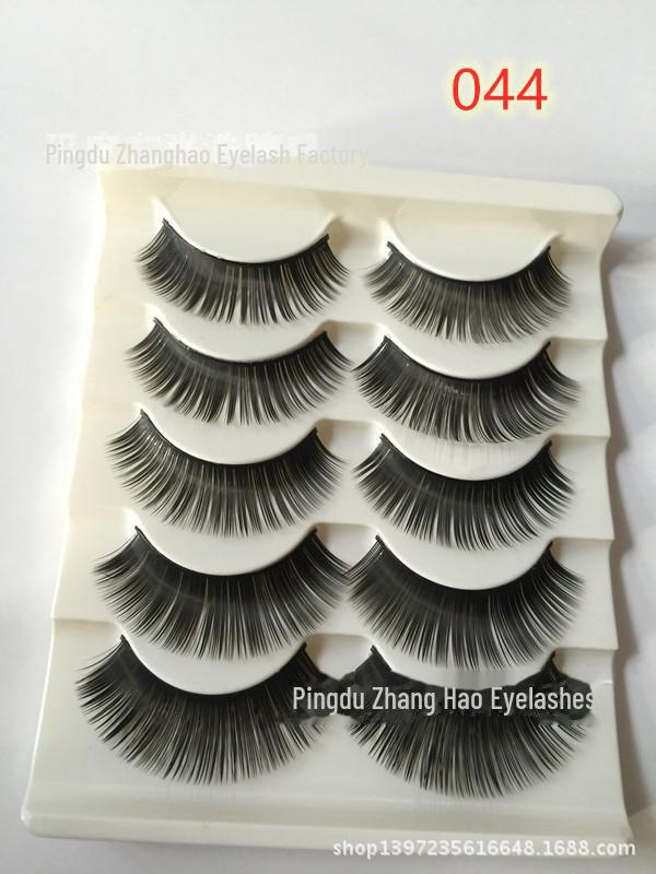 Smokey Makeup Cross Thick False Eyelashes - 5 Pairs, Black, Blue, Purple, Brown, Stage Series