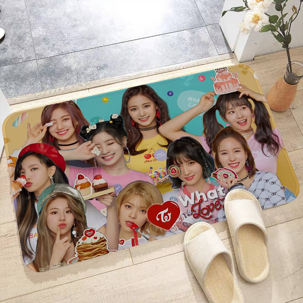 Kpop Group T-Twice Floor Mat Rectangle Anti-slip Home Soft Badmat Front Door Indoor Outdoor Mat Welcome Doormat
