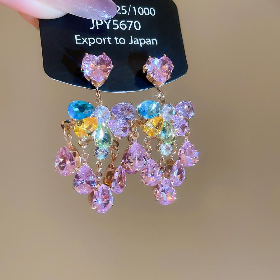 Изысканные серьги-кисточки из циркона: Блестящий, Универсальный, Минималистичный Дизайн с Привлекательностью Легкой Роскоши.