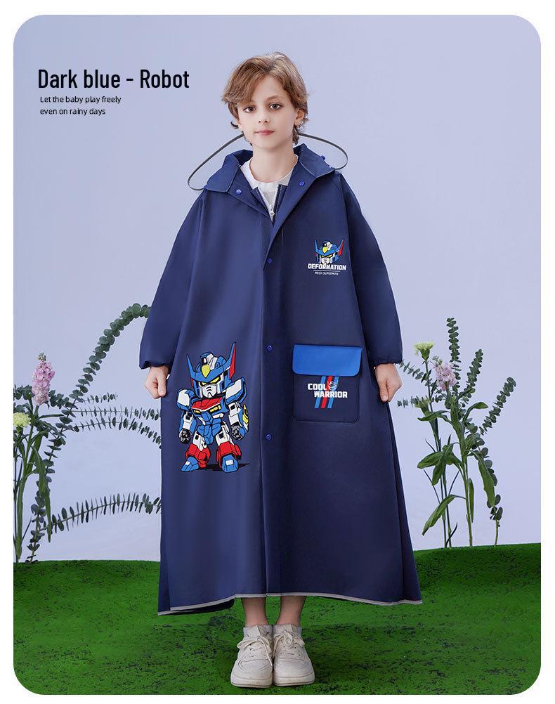 Детский полноразмерный водонепроницаемый велосипедный дождевик с чехлом для рюкзака, возраст 5-12 лет