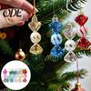 Shatterproof Christmas Decorations 6Pcs/Box Hanging Candy Ornament with Lanyard Unbreakable Reusable Electroplating Festive For Tree Holiday