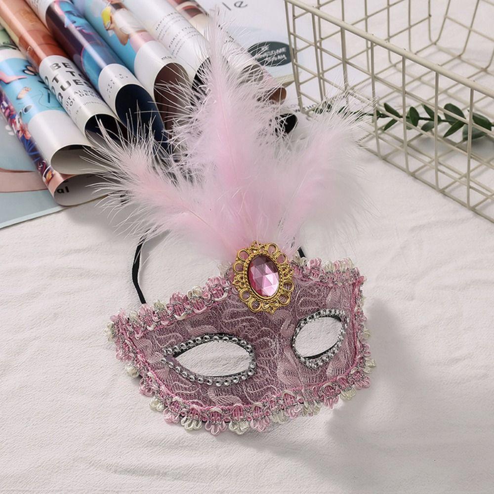 1Pcs Peacock Feathers Party Mask Lace Masquerade Mask New Half Face Mask For Adult Child