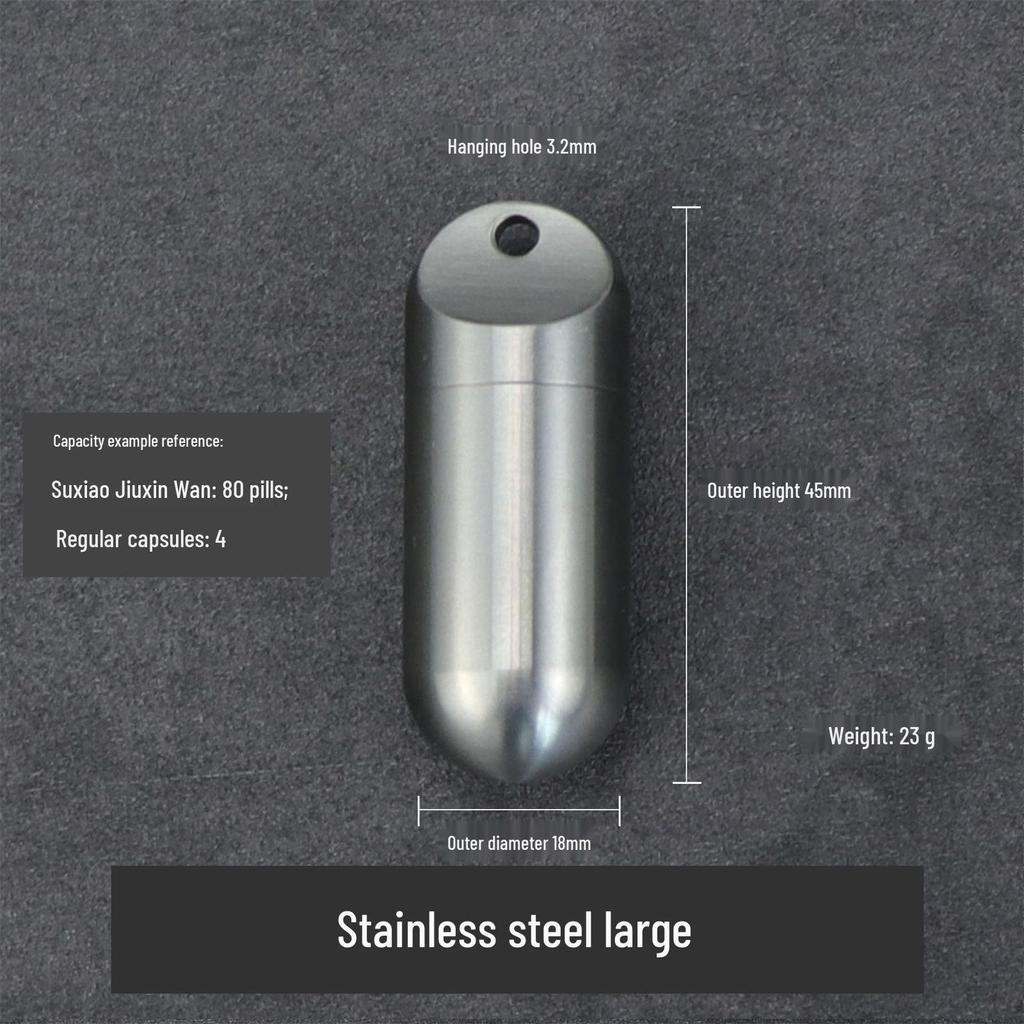 Водонепроницаемая портативная бутылочка для таблеток из титанового сплава - Маленькая герметичная уличная капсула для лекарств