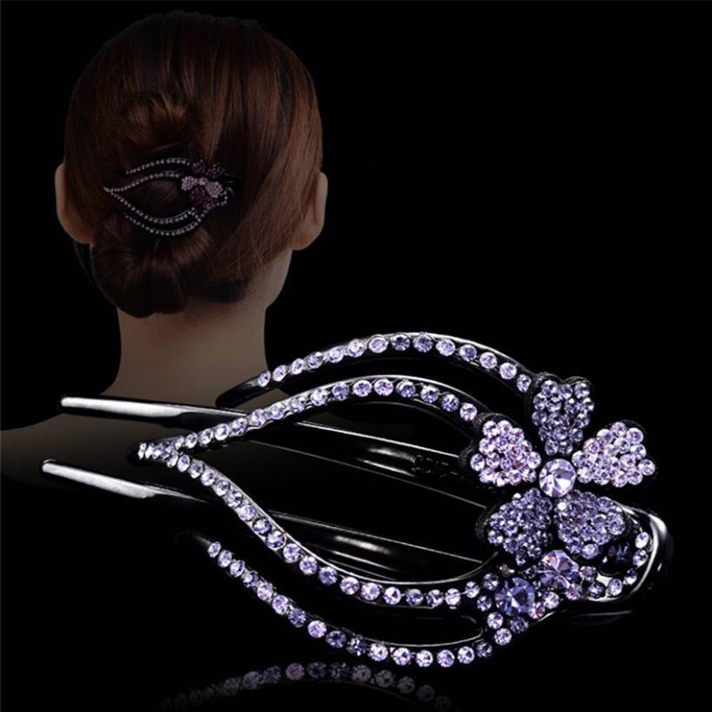 Large Size Crystal Flower Disk Hair Shiny Hair Accessories Hair Claws Hairgrip Crystal Hair Clip