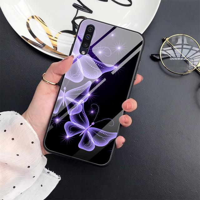 Чехол для телефона с изображением животных и бабочек для Samsung Galaxy A52 A71 A72 A70 A73 A53 A13 5g A03 A22 A21s A03 Core A42, крышка из закаленного стекла