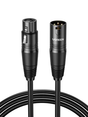 UGREEN Микрофонный кабель «папа-мама» XLR-кабель, кабель Canon, 2 м, микрофонный шнур XLR, сбалансированное соединение для записи микрофона, прочный XLR