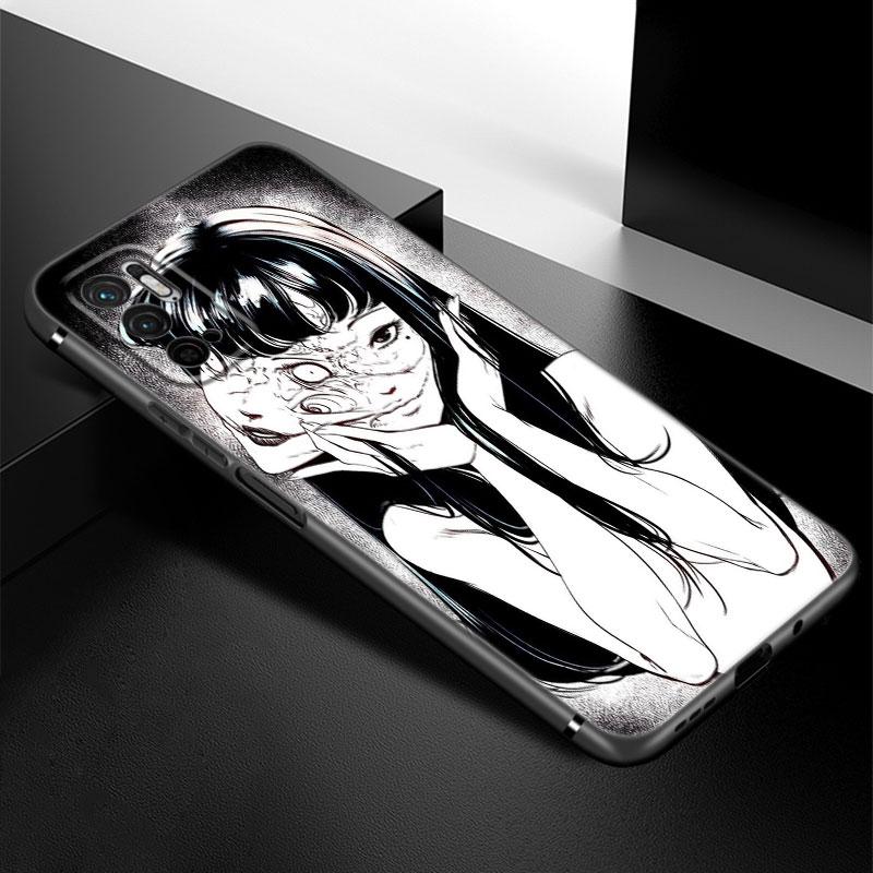 Junji Ito Terror Horror Anime Case For Xiaomi Redmi Note 7 8 9 10 Lite 11 11E 11T 12 Pro 11S 4G 10T 5G 8T 9S 10S TPU Black Cover